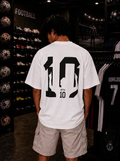 Messi Shadow White Oversized Tee – Legendary Football Edition